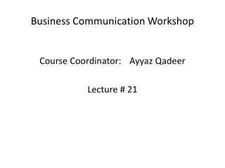 Business Communication Workshop