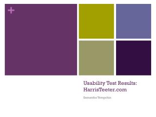 Usability Test Results: HarrisTeeter.com
