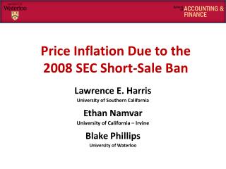 Price Inflation Due to the 2008 SEC Short-Sale Ban