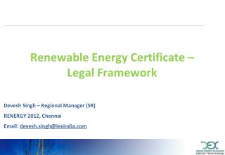 Renewable Energy Certificate – Legal Framework