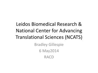 Leidos Biomedical Research &amp; National Center for Advancing Translational Sciences (NCATS)