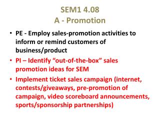SEM1 4.08 A - Promotion