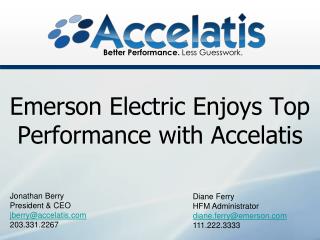 Emerson Electric Enjoys Top Performance with Accelatis