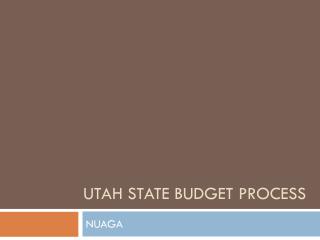 Utah State Budget process