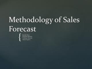 Methodology of Sales Forecast