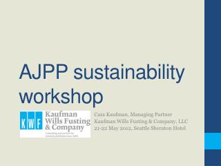 AJPP sustainability workshop