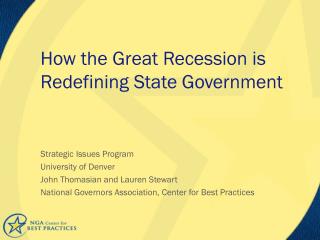 How the Great Recession is Redefining State Government