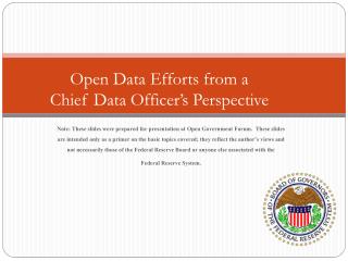 Open Data Efforts from a Chief Data Officer’s Perspective