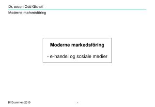 Moderne markedsföring - e-handel og sosiale medier