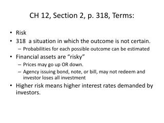 CH 12, Section 2, p. 318, Terms: