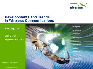 Developments and Trends in Wireless Communications