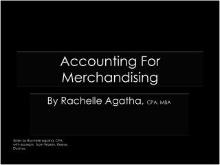 Accounting For Merchandising