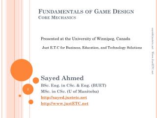 Fundamentals of Game Design Core Mechanics