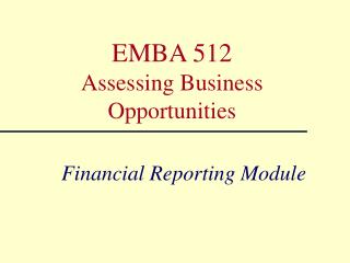 Financial Reporting Module