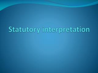 Statutory interpretation