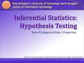 Inferential Statistics: Hypothesis Testing
