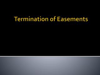 Termination of Easements