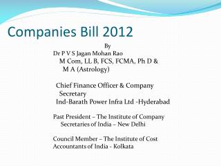 Companies Bill 2012