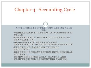 Chapter 4- Accounting Cycle