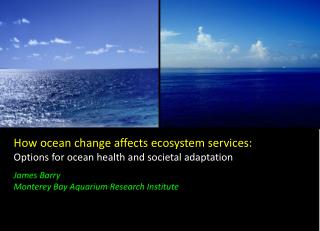 How ocean change affects ecosystem services: Options for ocean health and societal adaptation James Barry Monterey Bay