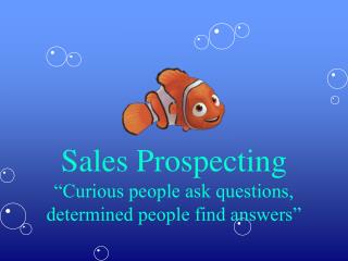 Sales Prospecting “Curious people ask questions, determined people find answers”