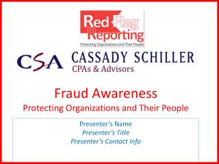 Fraud Awareness Protecting Organizations and Their People