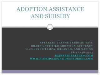 ADOPTION ASSISTANCE AND SUBSIDY