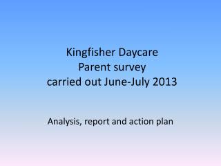 Kingfisher Daycare Parent survey carried out June-July 2013