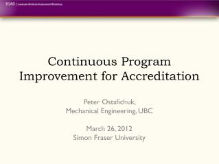 Continuous Program Improvement for Accreditation