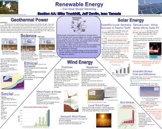 Renewable Energy ~ Can Stop Global Warming ~
