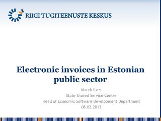 Electronic invoices in Estonian public sector