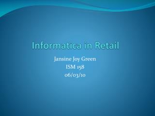Informatica in Retail
