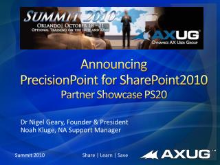 Announcing PrecisionPoint for SharePoint2010 Partner Showcase PS20