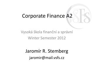 Corporate Finance A2