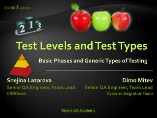Test Levels and Test Types