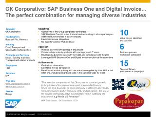 GK Corporativo : SAP Business One and Digital Invoice… The perfect combination for managing diverse industries