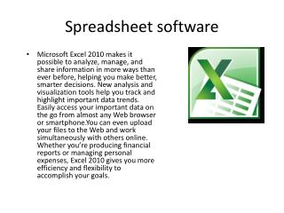 Spreadsheet software