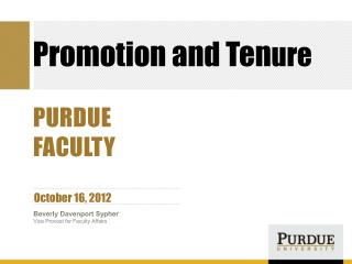 Promotion and Ten ure