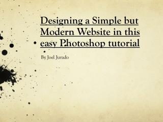 Designing a Simple but Modern Website in this easy Photoshop tutorial
