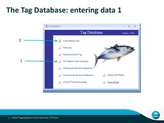 The Tag Database: entering data 1