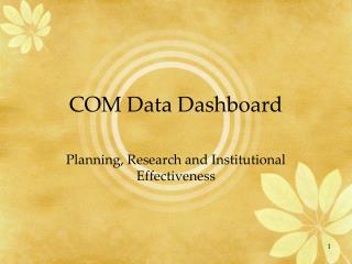 COM Data Dashboard