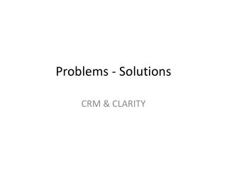 Problems - Solutions