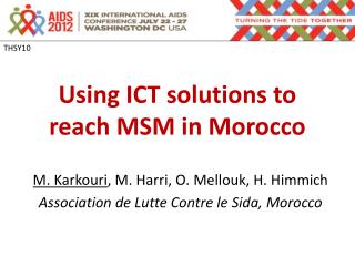 Using ICT solutions to reach MSM in Morocco