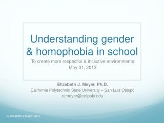 Understanding g ender &amp; homophobia in school