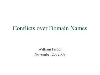 Conflicts over Domain Names