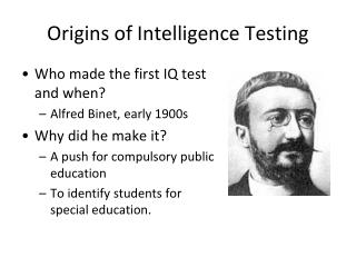 Origins of Intelligence Testing