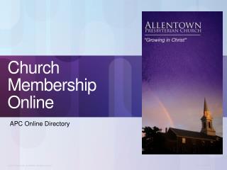 Church Membership Online