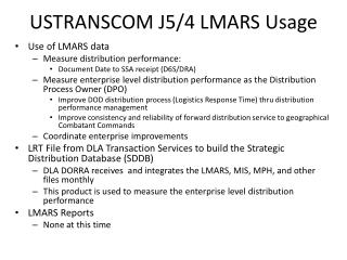 USTRANSCOM J5/4 LMARS Usage