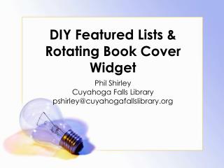 DIY Featured Lists &amp; Rotating Book Cover Widget