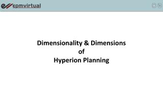 Dimensionality &amp; Dimensions of Hyperion Planning